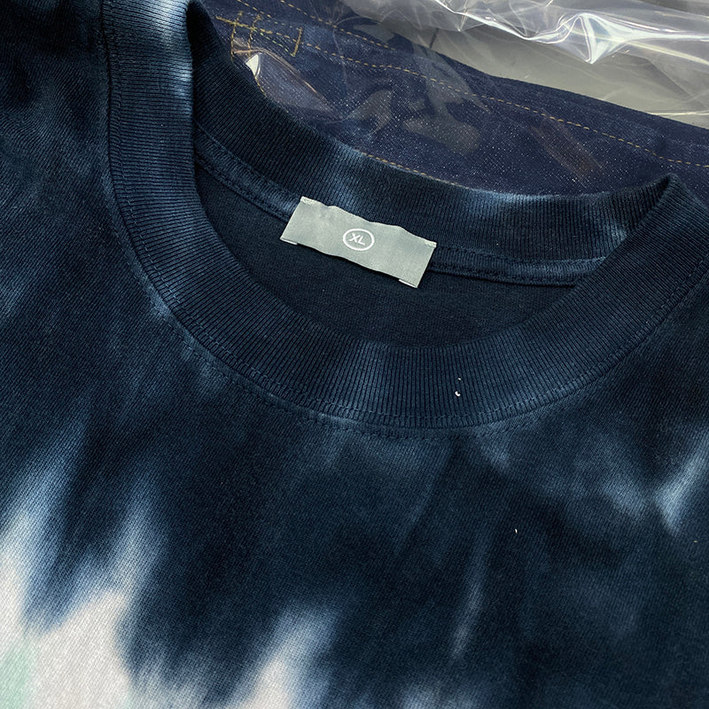 European And American Street Washing Retro Tie Dyeing Process Car Printing Loose Casual Cotton Short Sleeve T-shirt Half Sleeve For Lovers