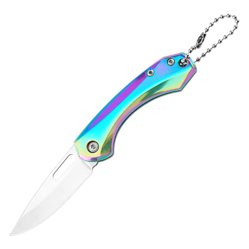 Lightweight Mini Titanium Folding Knife on Keychain for Outdoor Hunting, Camping, and Fishing - Perfect EDC Gift for Men