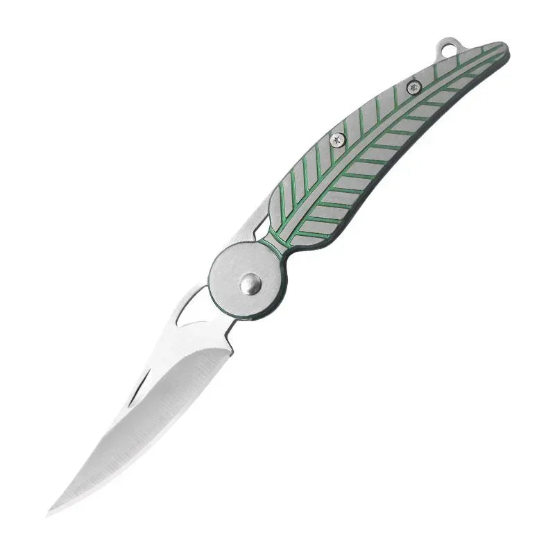 2025 new Outdoor creative leaf folding knife, EDC mini sharp folding knife, portable unboxing knife, stainless steel portable
