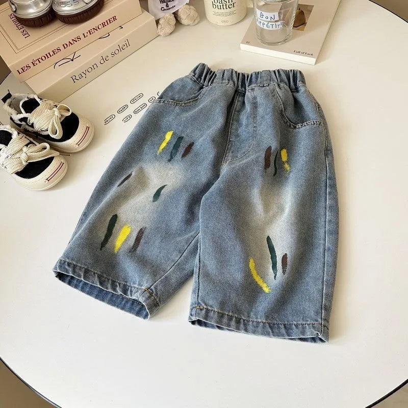 2026 New Boys' Denim Shorts Summer Casual 5 Lightweight Streetwear for Toddler To Teen Boys