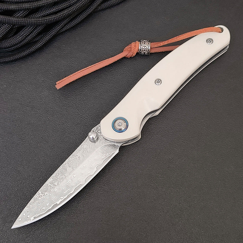 Damascus Steel Outdoor Folding Knife