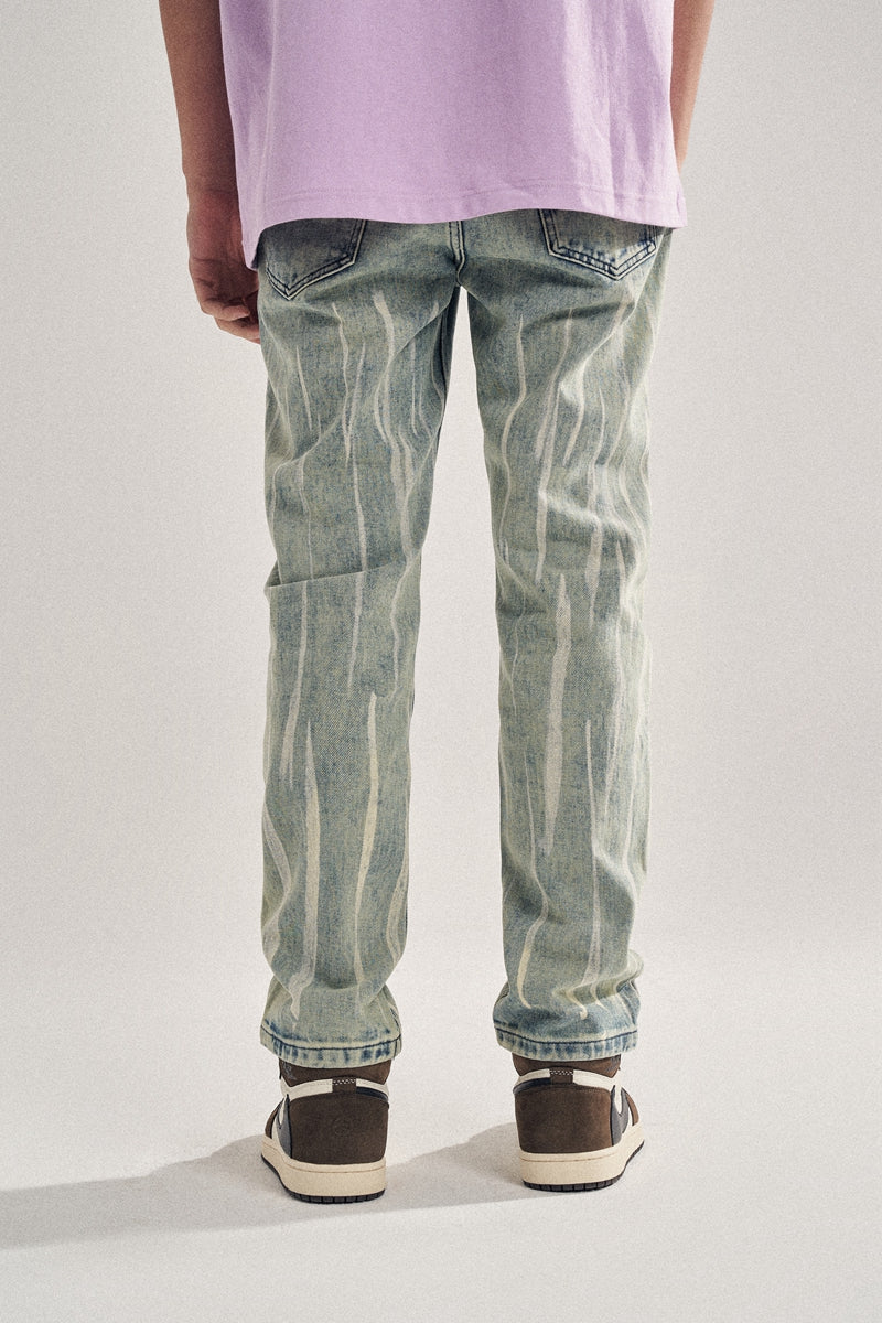 Smiley embroidered jeans