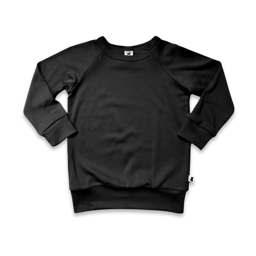 Youth Bamboo Raglan Pullover | Black-0