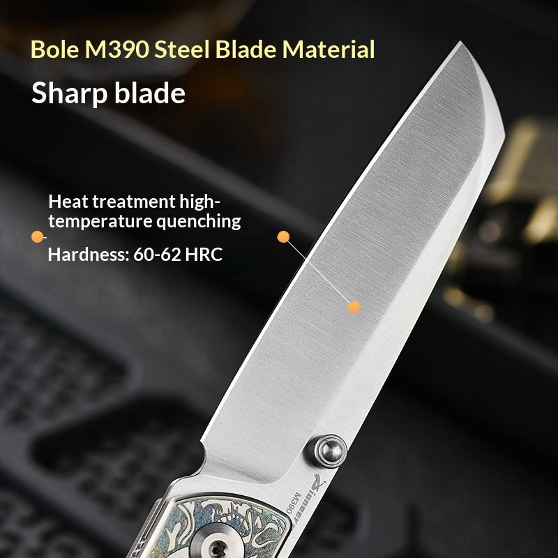 High-end EDC Alloy Folding TC4 High-hardness Portable Multi-functional Survival Outdoor Knife