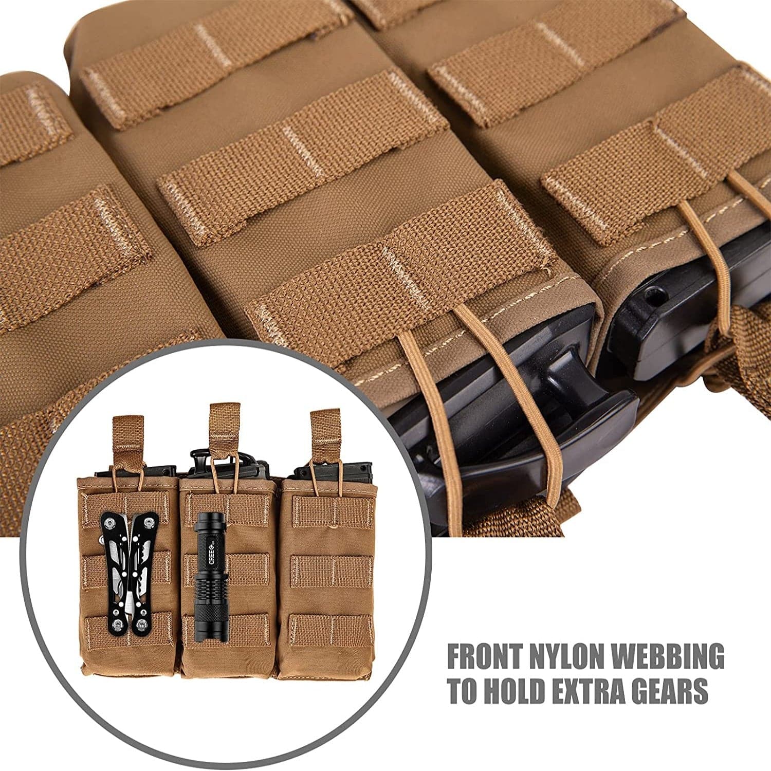 MOLLE Compatible Airsoft Gear Triple Tactical Mag Pouch