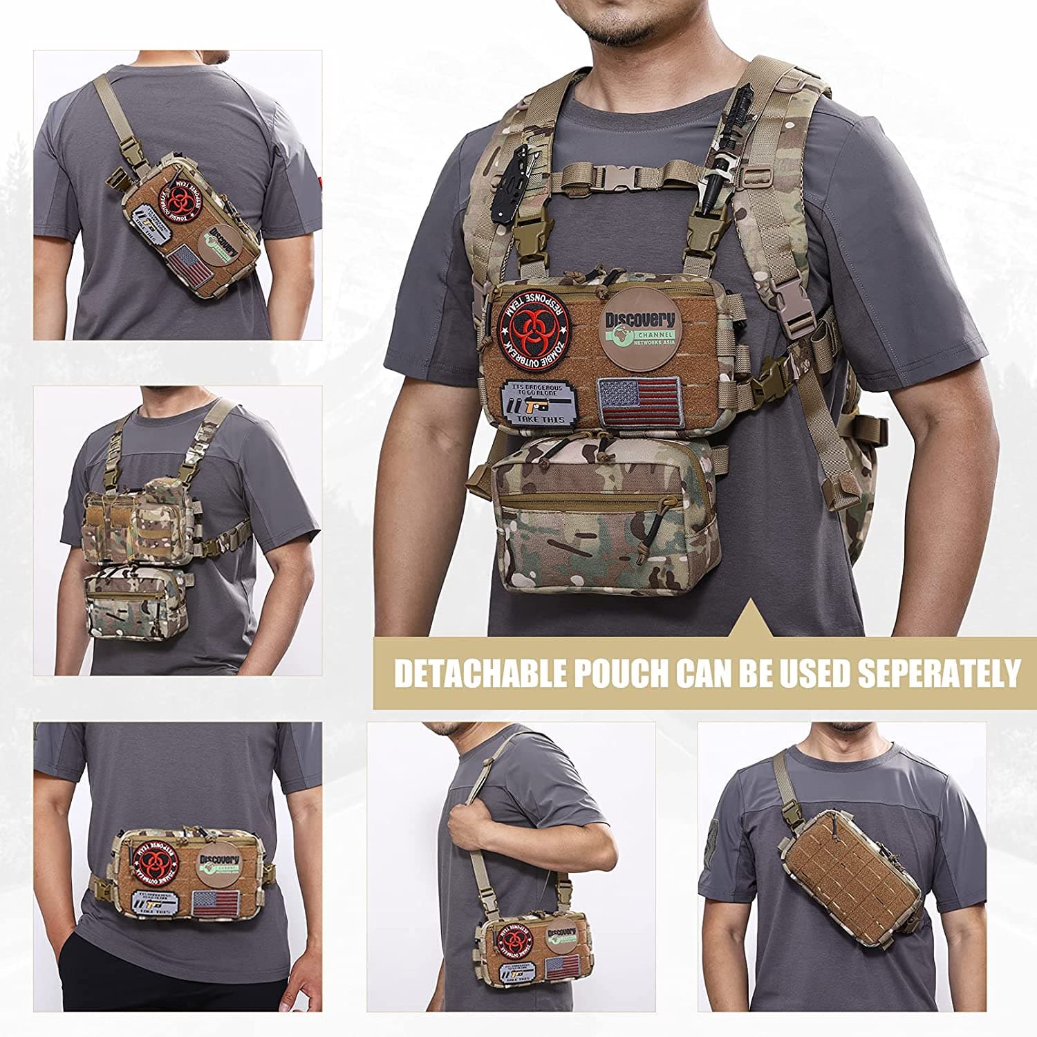 Tactical Chest Rig / Sub Abdominal Pouch Set