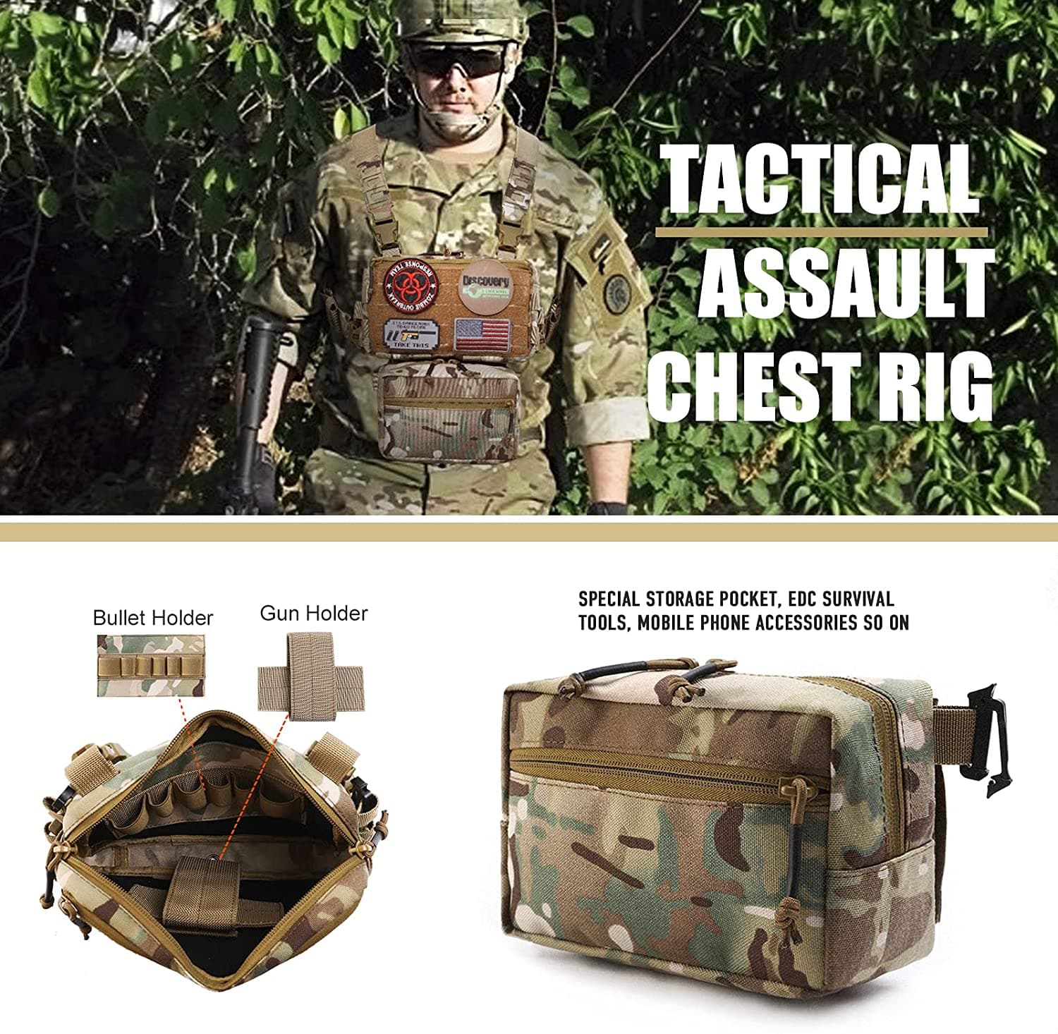 Tactical Chest Rig / Sub Abdominal Pouch Set