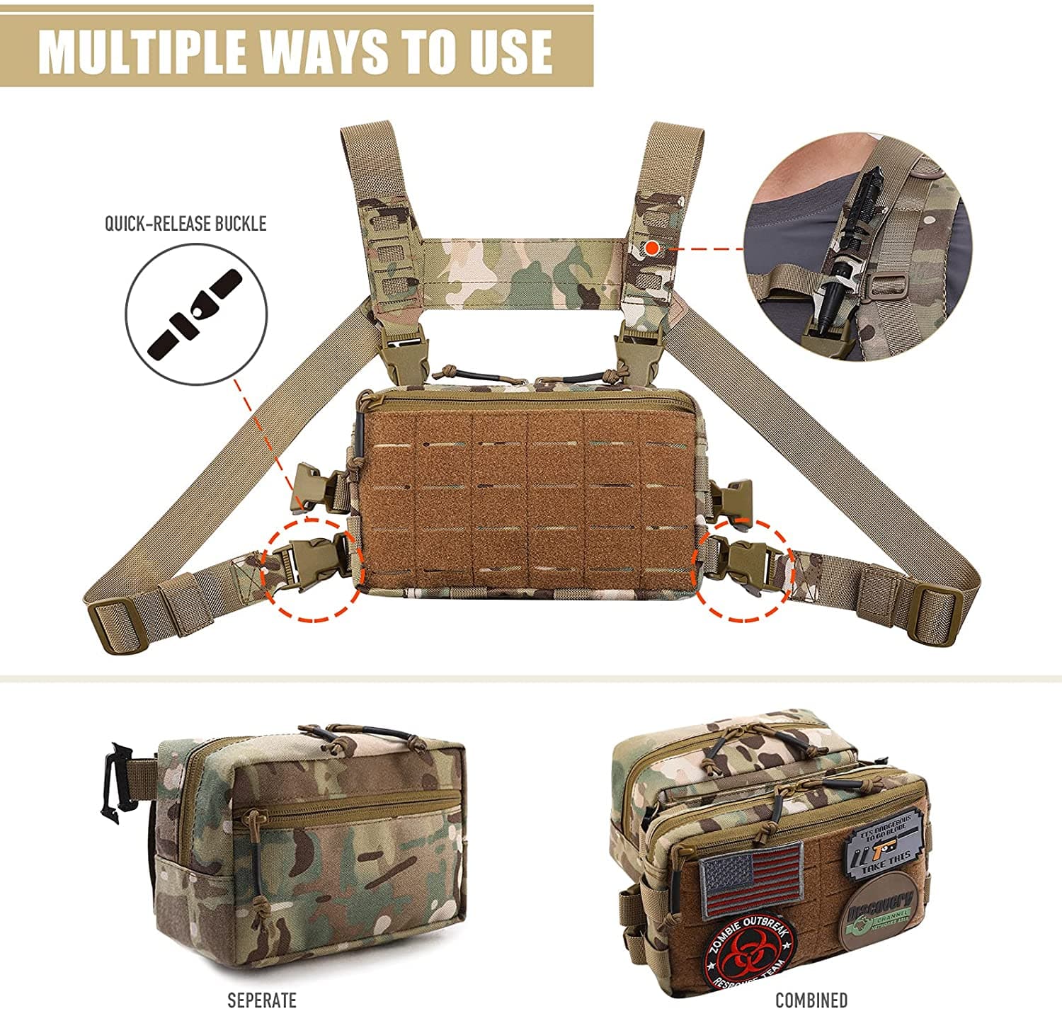 Tactical Chest Rig / Sub Abdominal Pouch Set