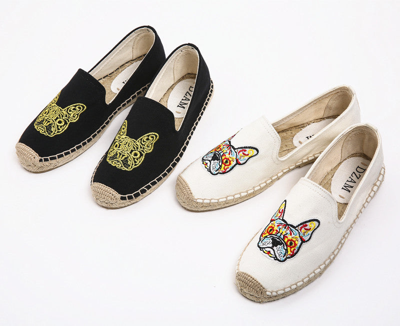 Embroidered fisherman shoes
