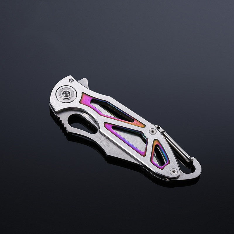 All Steel Colorful Hollow Folding Fruit Knife