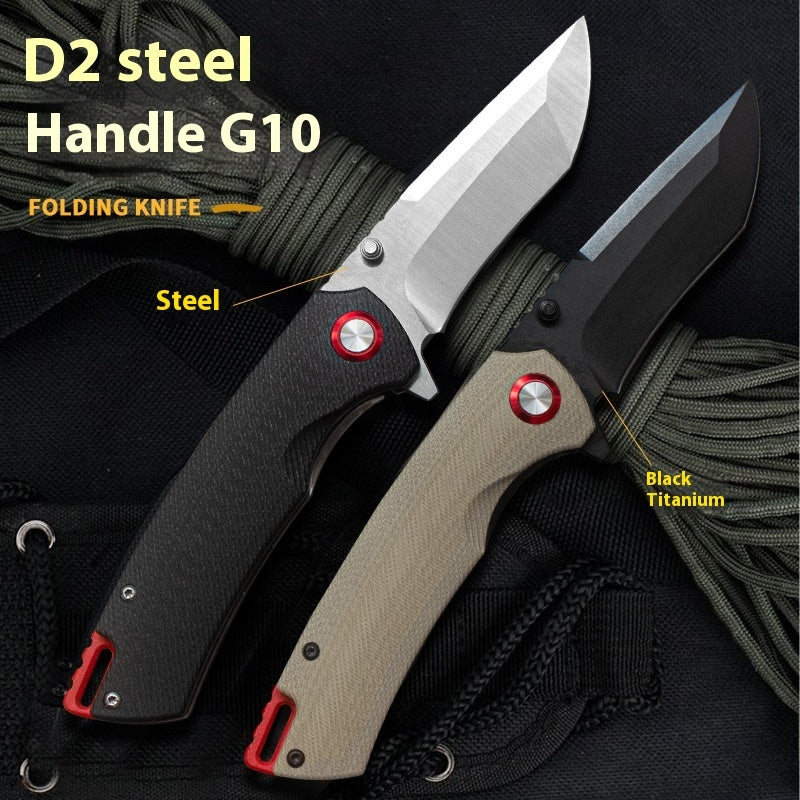 High Hardness D2 Steel G10 Handle Stainless Steel Folding Knife