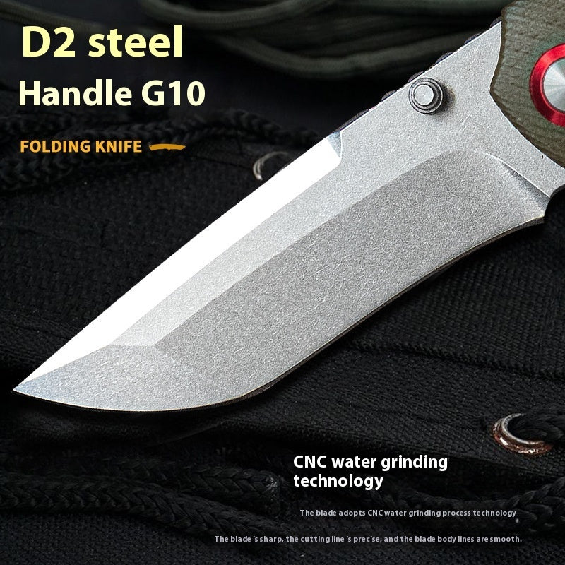 High Hardness D2 Steel G10 Handle Stainless Steel Folding Knife