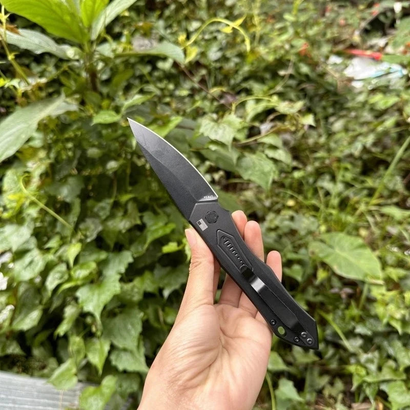 KS 7800 Blk Launch 6 Pocket Knife 3.75" Blade D2 Steel Treated Aluminum Handle Outdoor Tactical EDC Hunting Knife Men's Gift