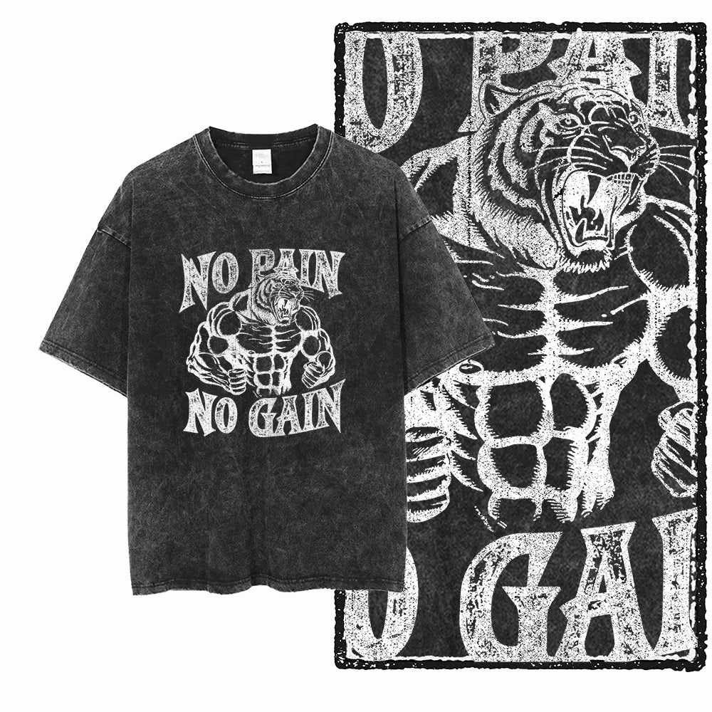 YG BODY BUILDING  Printed Cotton Acid Washed Graphic Unisex T Shirt Cool CROSSFIT Streetwear Men Tshirts Big Size Tee for men