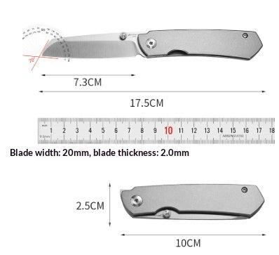 High-end EDC Alloy Folding TC4 High-hardness Portable Multi-functional Survival Outdoor Knife