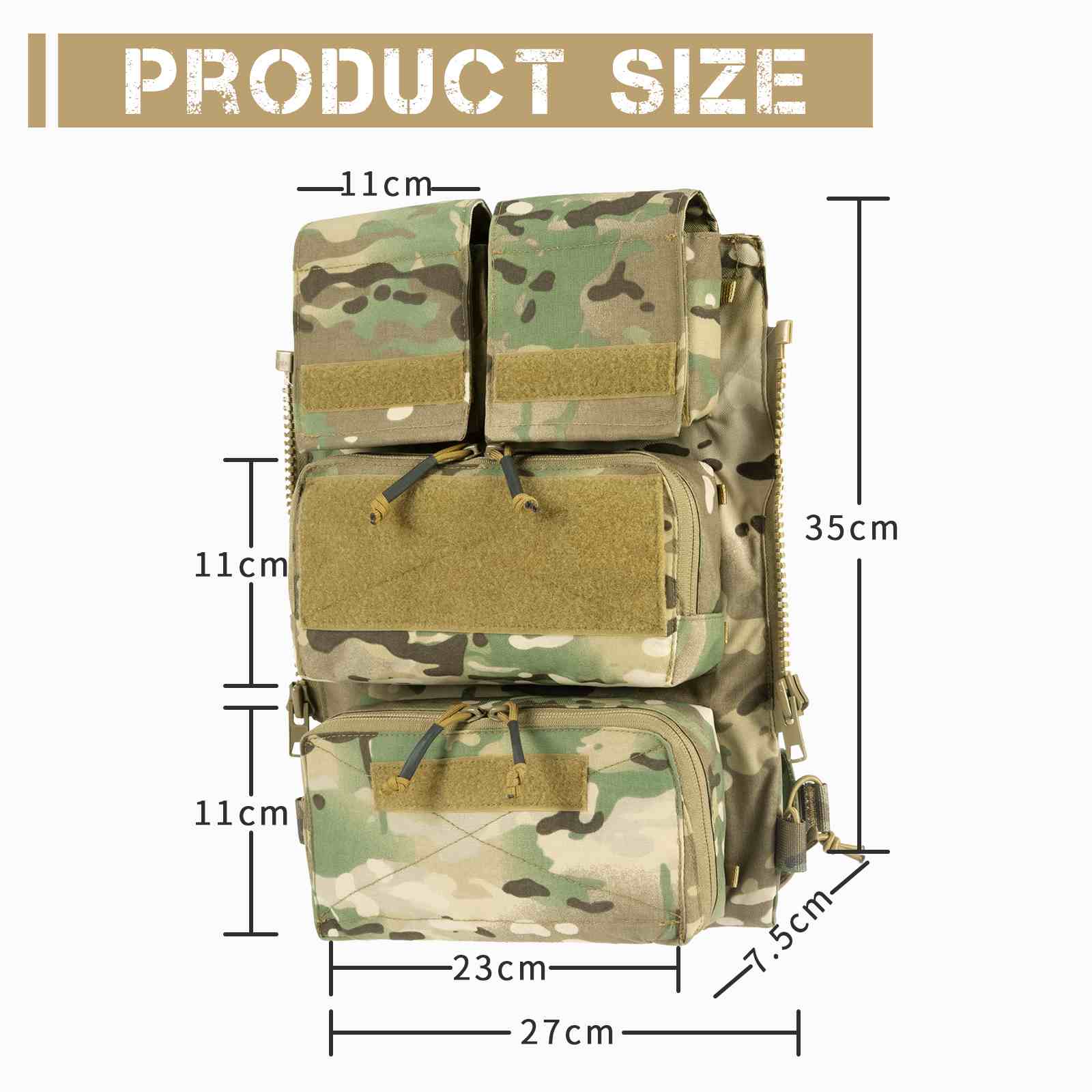 Votagoo Tactical Pouch Bag Zip on Panel Mag Pouch Zip Pouch for AVS JPC2.0 CPC Vest-4