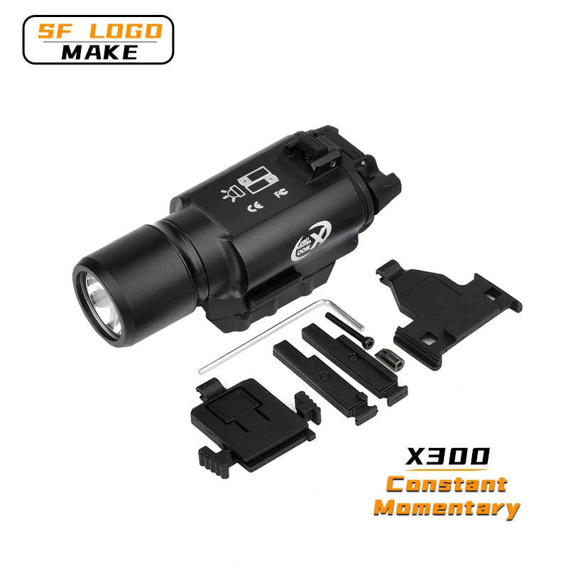 Surefir X300 X300U Ultra X300V XH35 Metal Strobe LED Light Fit 20mm Rail Hanging Hunting Flashlight Airsoft Tactical Pistol gun