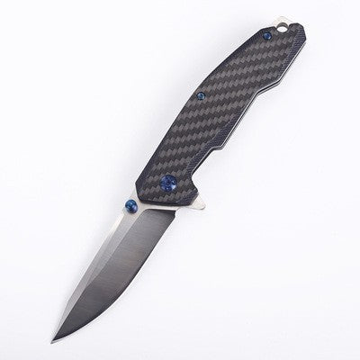 D2 Carbon Fiber Handle Folding Knife Sharp High Hardness Outdoor