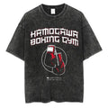 Vintage Cotton Washed T-Shirt Anime Hajime No Ippo Kamogawa Boxing Gym Loose T Shirts Men Women Y2K Hip Hop Summer Top Tee