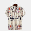 Men's Simple Cute Retro Print Shirt