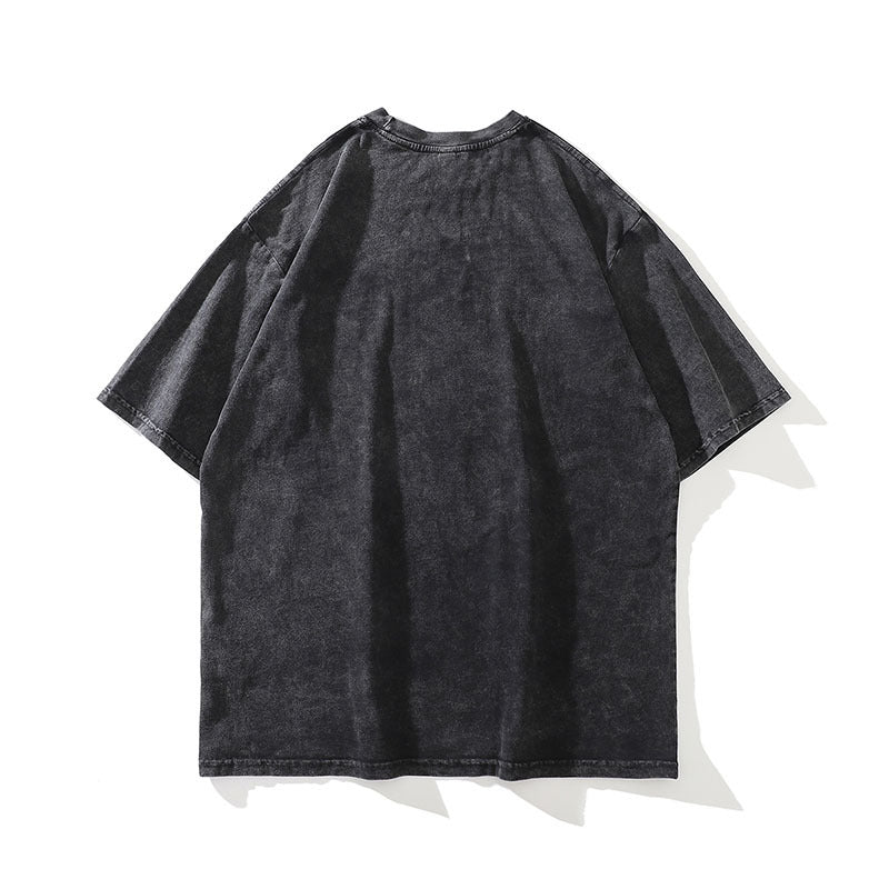 Washed And Made Old Fashion Brand Half-sleeve Couple American T-shirt