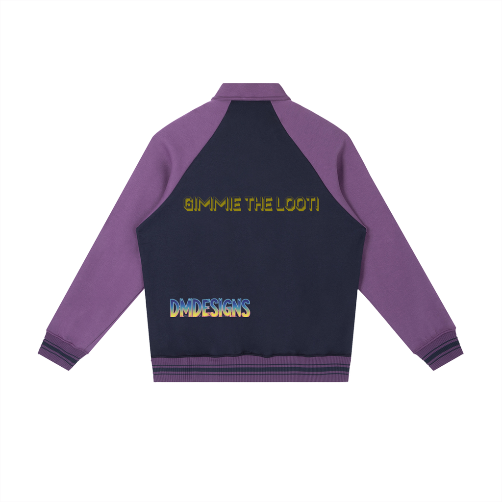 Contrast Raglan Sleeve Baseball Jacket