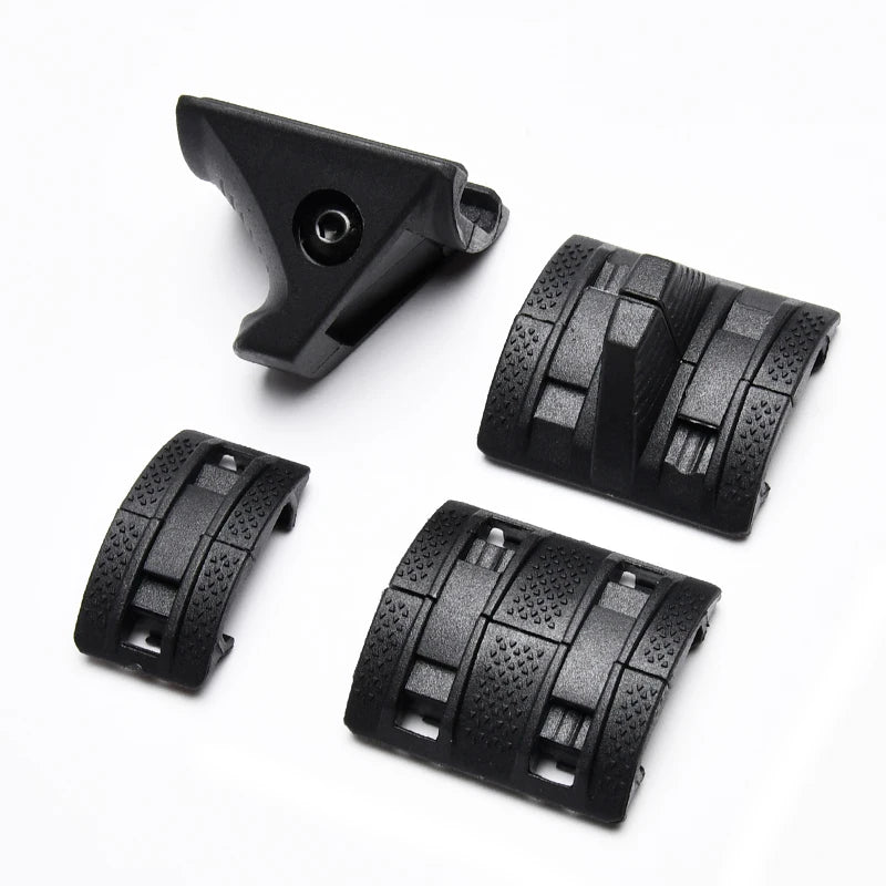 Tactical Hand Stop Kit 4-Piece Set for AR15 M4 Airsoft Fits 20mm Picatinny MLOK Keymod BCM