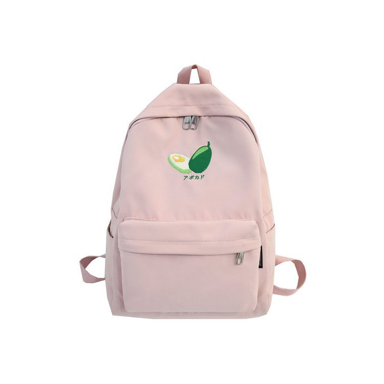 Vintage girl embroidered thread canvas backpack