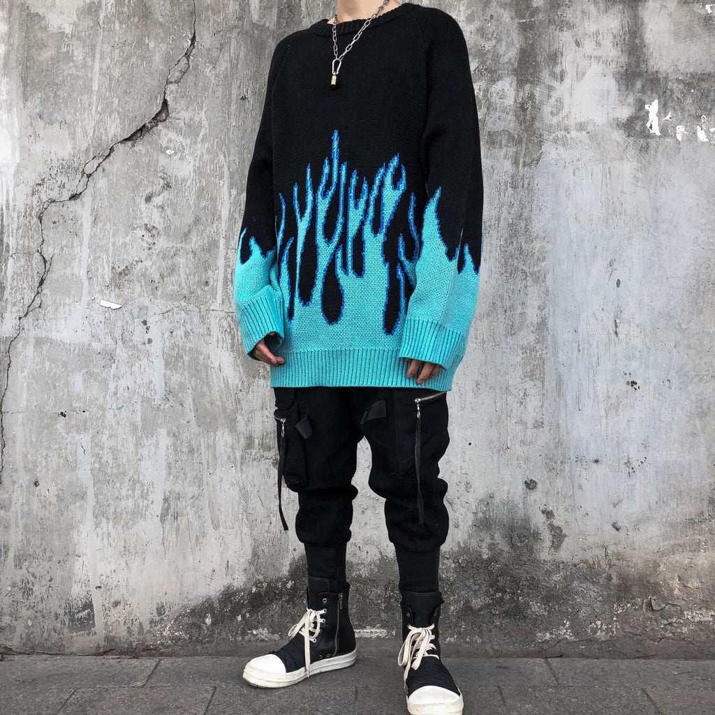 Thick embroidered hip-hop couple sweater