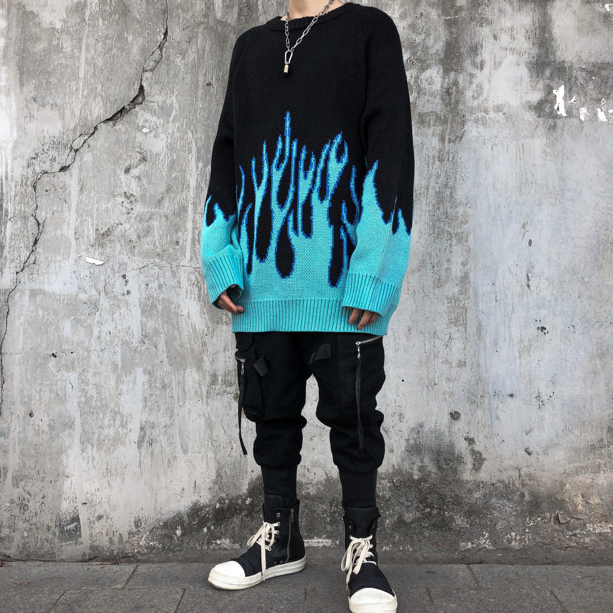 Thick embroidered hip-hop couple sweater