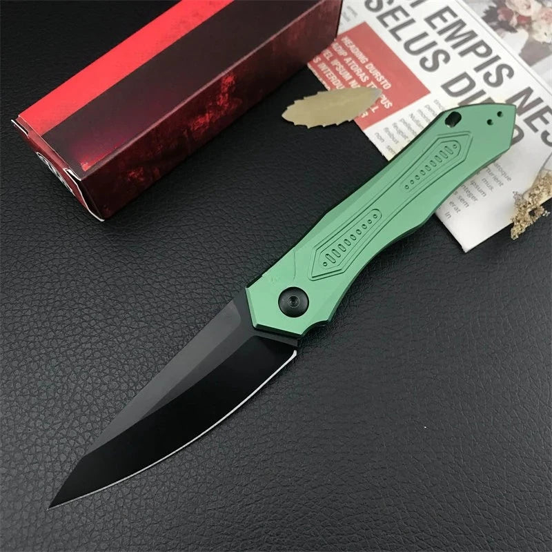 KS 7800 Blk Launch 6 Pocket Knife 3.75" Blade D2 Steel Treated Aluminum Handle Outdoor Tactical EDC Hunting Knife Men's Gift