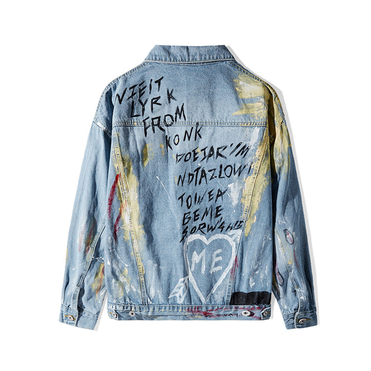 Graffiti trend high street men's coat