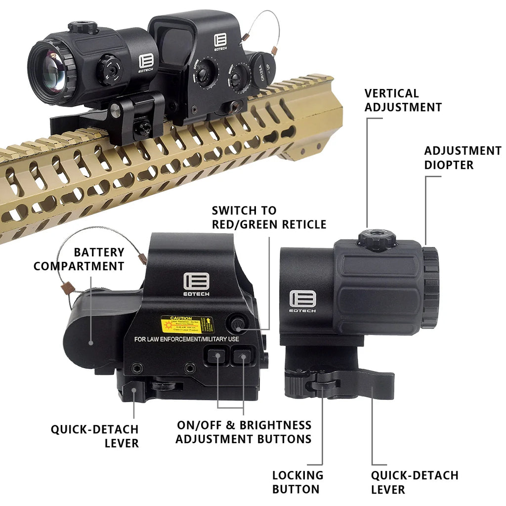 EOTECH G43 G33 G45 3X 5X Magnifier Scope EOTECH 558 Holographic Collimator Red Dot Sight 20mm Rail Hunting Airsfot Optics Scope