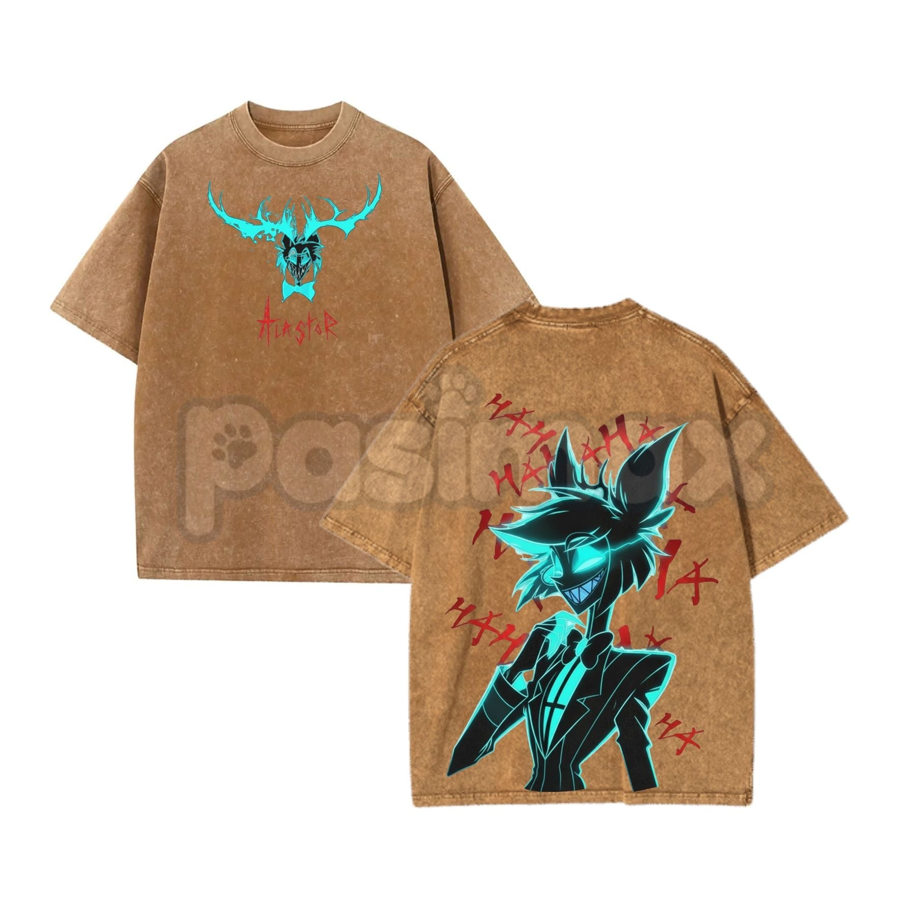 Alastor Hazbin Hotel T-Shirt – Vintage Washed Oversized Graphic Tee, Radio Demon Merch