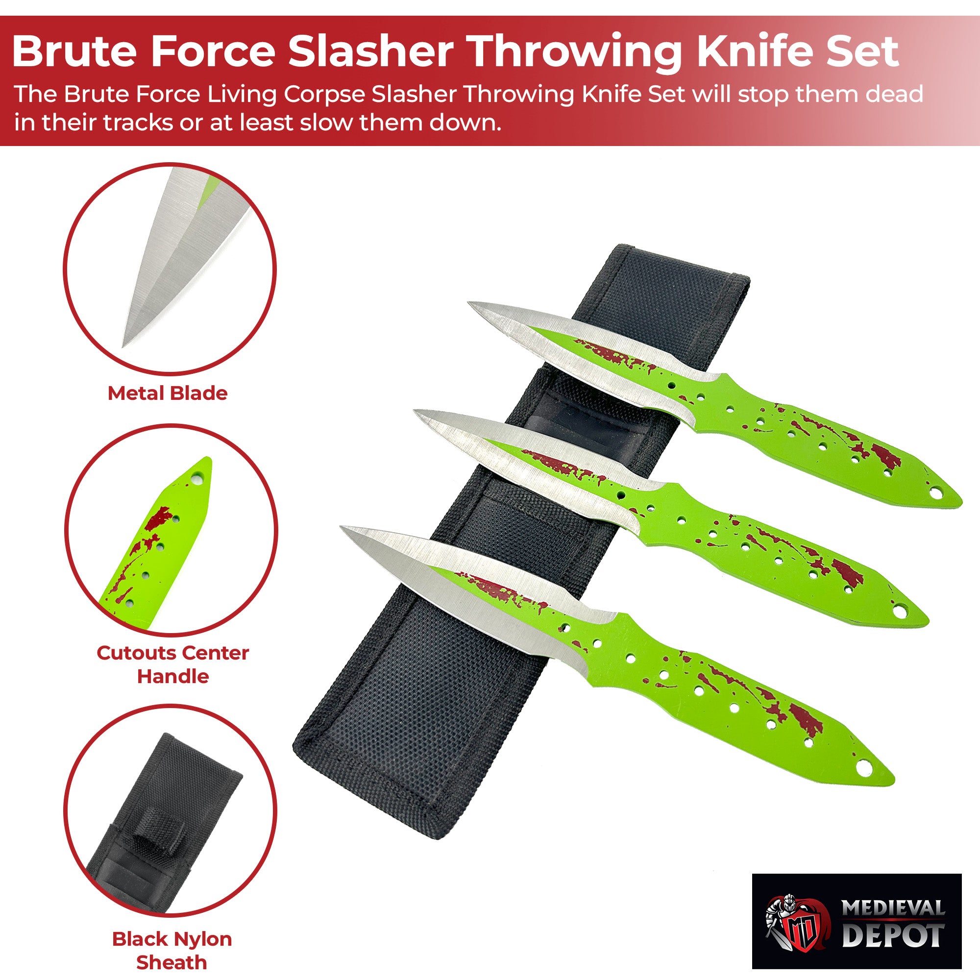 Brute Force Slasher Throwing Knife Set