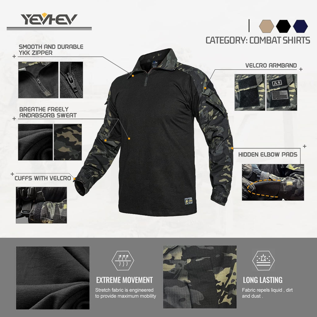 Army Tactical Desert Combat Shirt With Elbow Pad - G3-2
