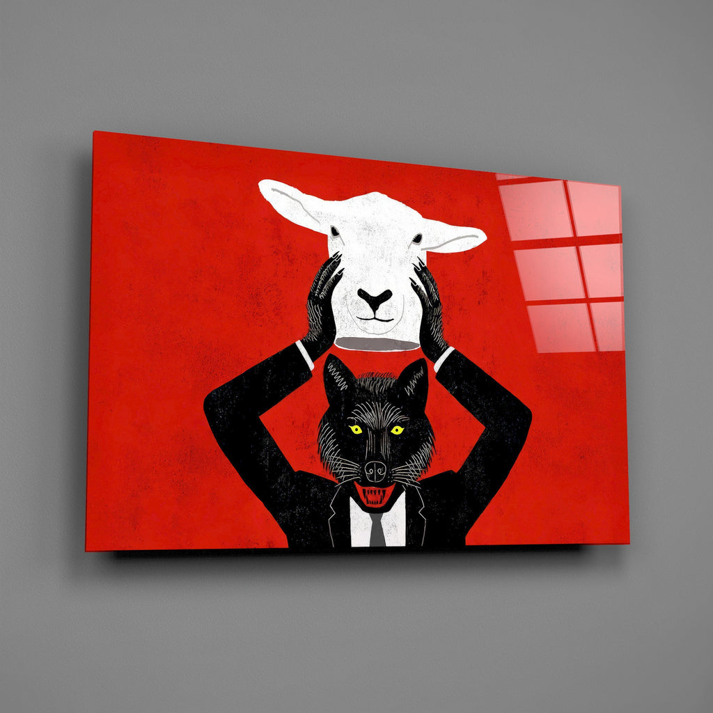 Sheep in Wolf's Clothing Glass Wall Art-1