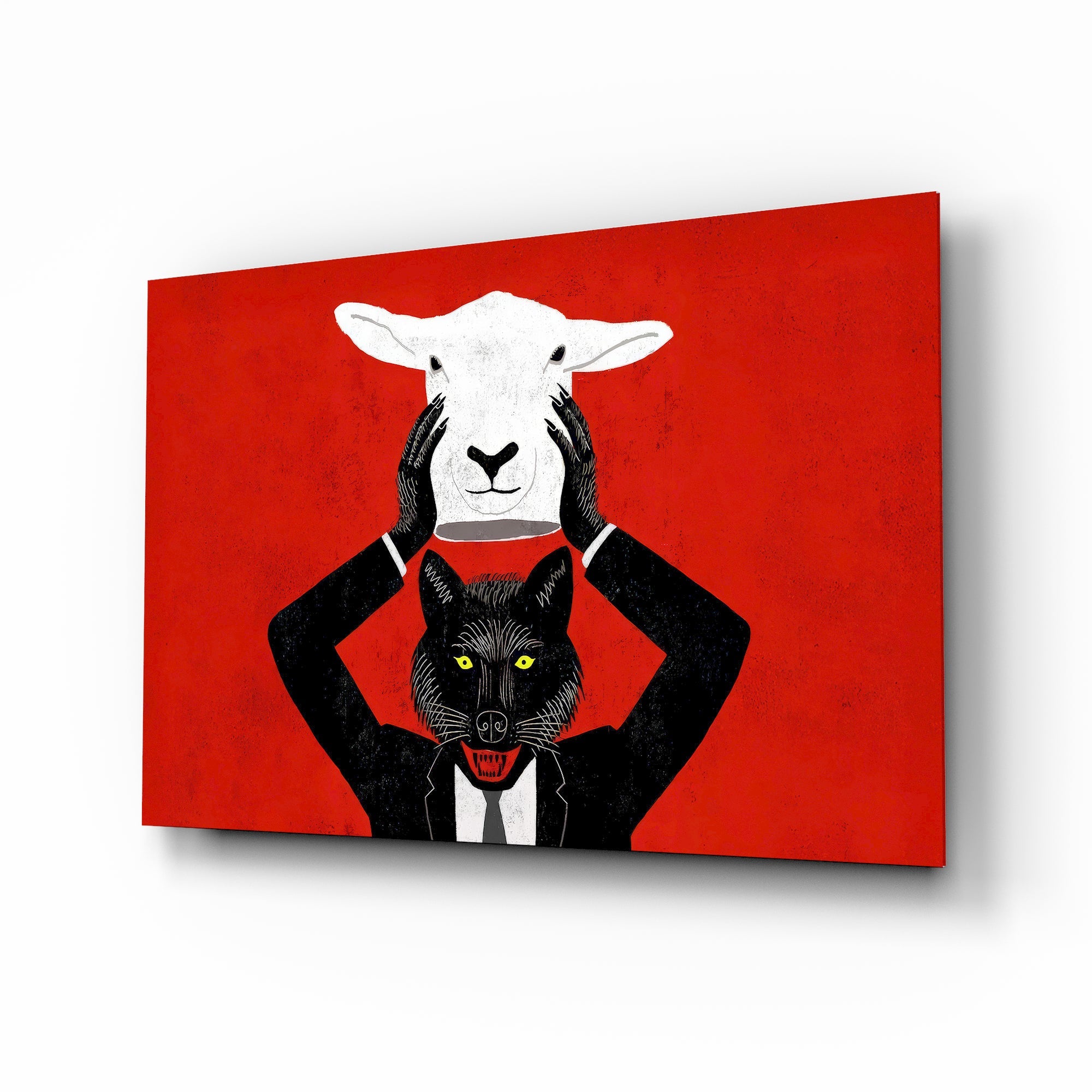 Sheep in Wolf's Clothing Glass Wall Art-0