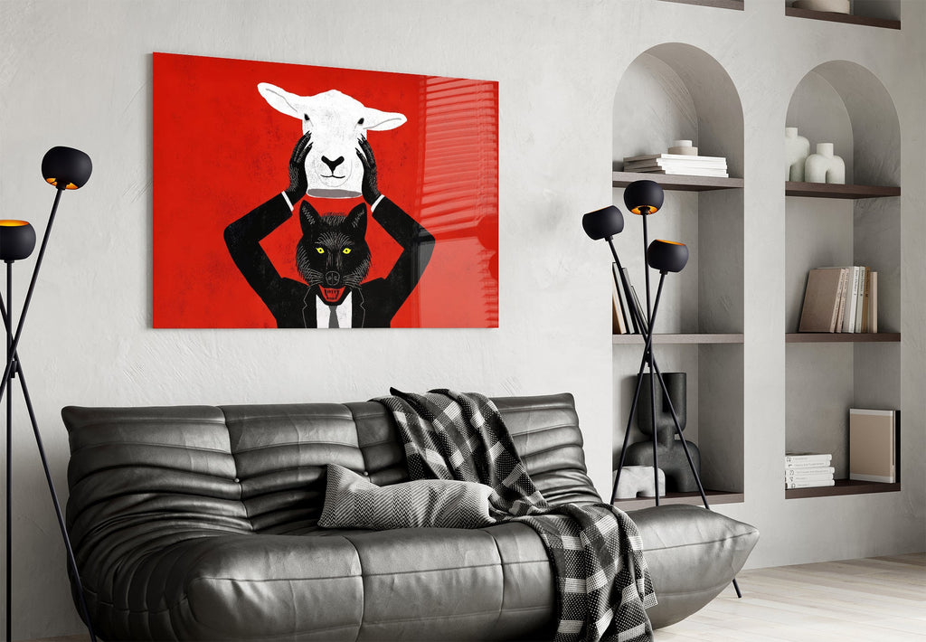 Sheep in Wolf's Clothing Glass Wall Art-3