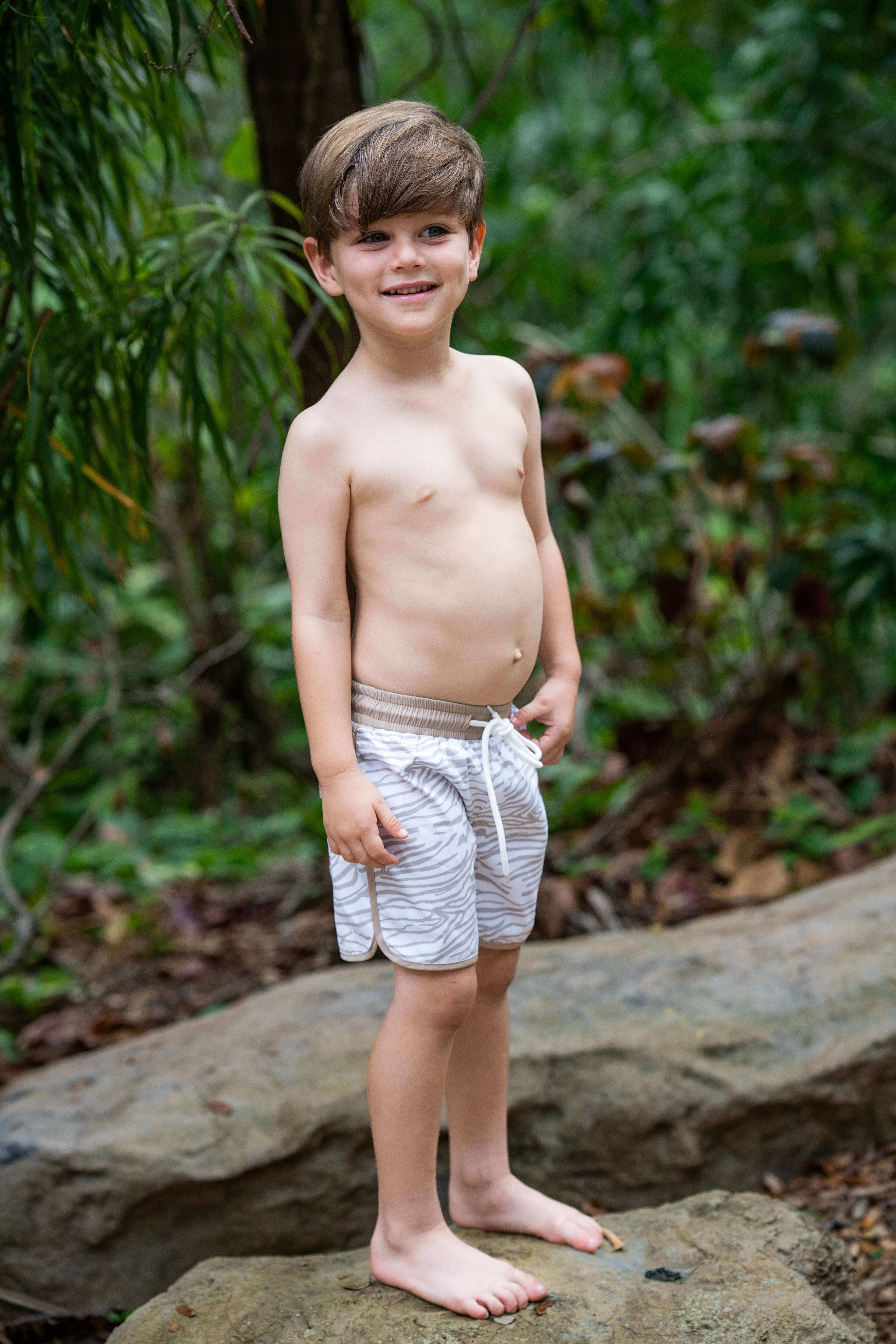 Boys Swim Shorts – Desert Zebra