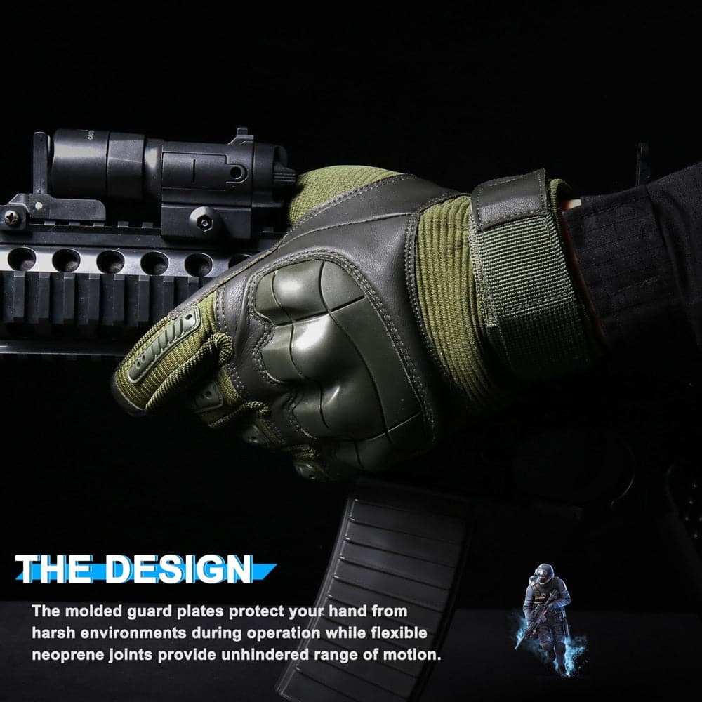Tactical Military Rubber Hard Knuckle Outdoor Gloves - LY