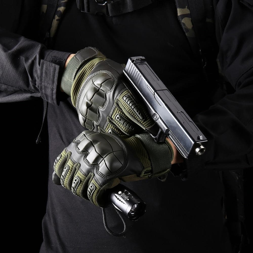 Tactical Military Rubber Hard Knuckle Outdoor Gloves - LY