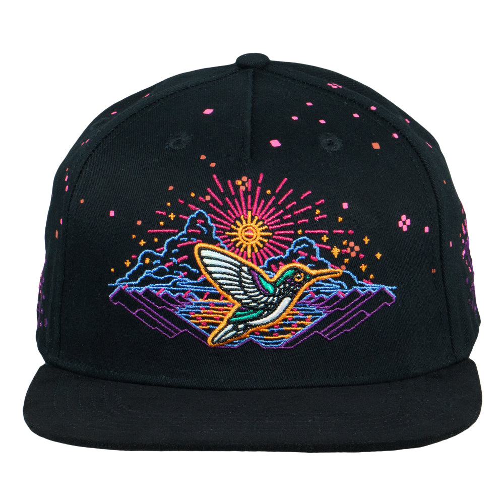 Mugwort Hummingbird Black Snapback Hat