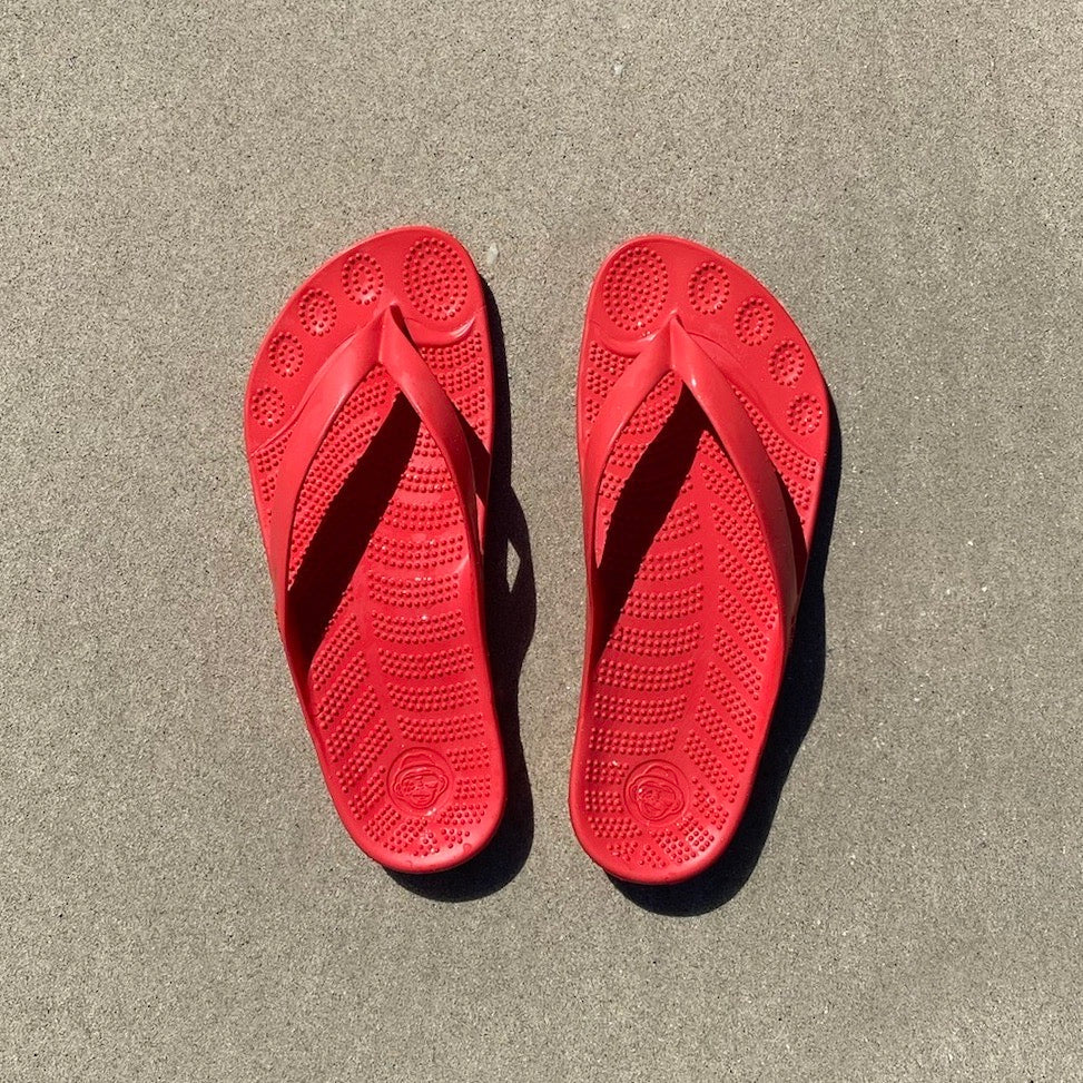 Fire Red Flip-Flops