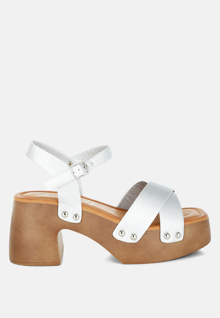 Morasa Metallic Pleather Clog Sandals By Mode