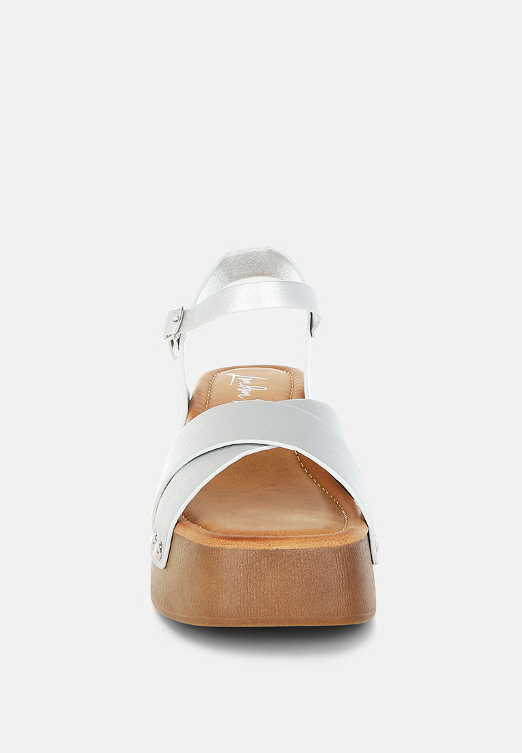 Morasa Metallic Pleather Clog Sandals By Mode