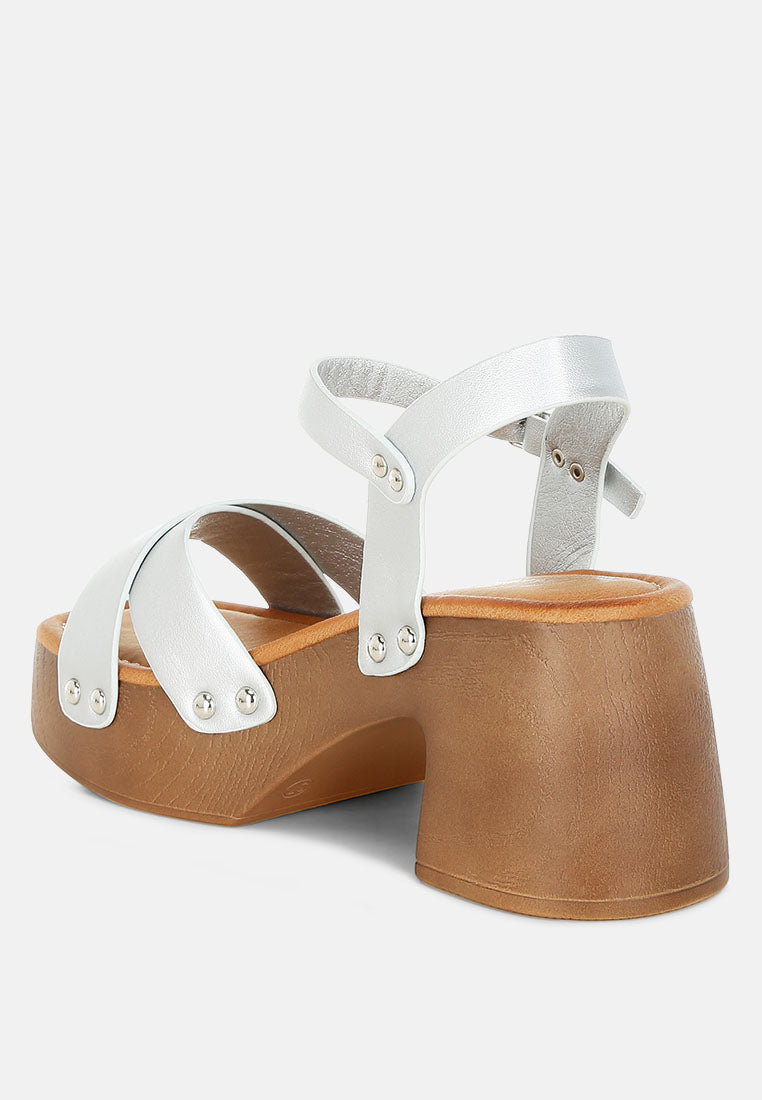 Morasa Metallic Pleather Clog Sandals By Mode