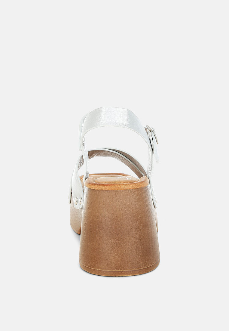 Morasa Metallic Pleather Clog Sandals By Mode