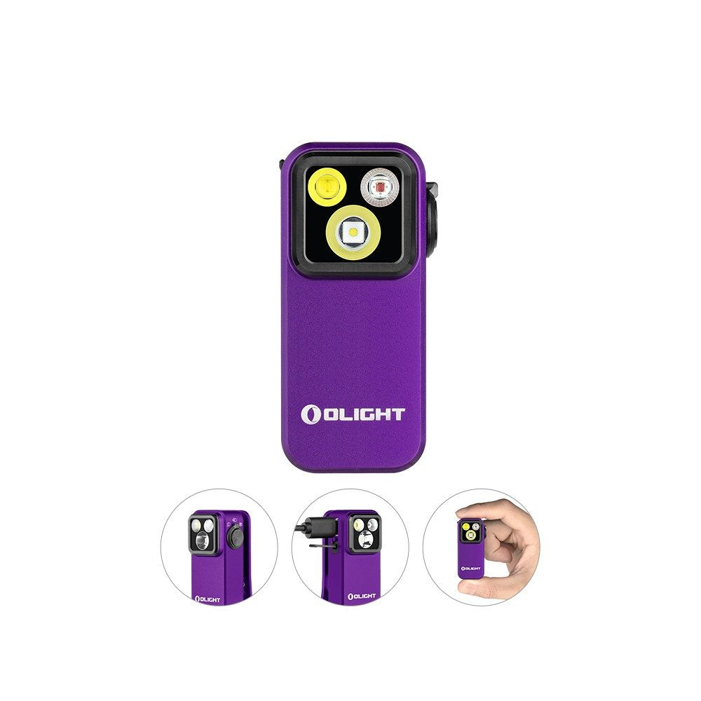 Olight Oclip Pro Clip on Flashlight with Floodlight Spotlight and Red Light
