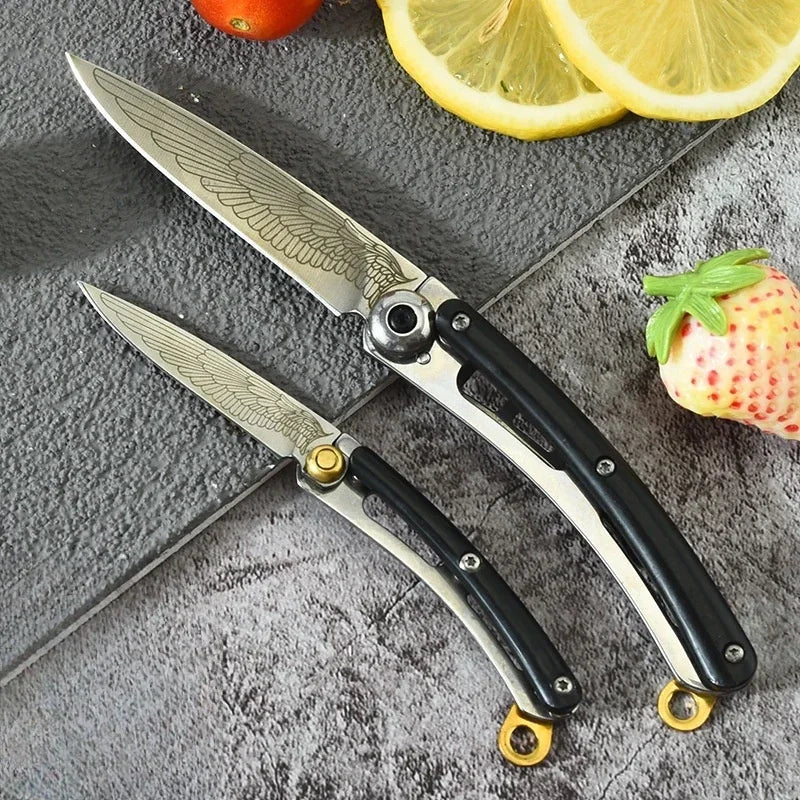 NNEOBA 2pcs Portable Folding Pocket Knife Black